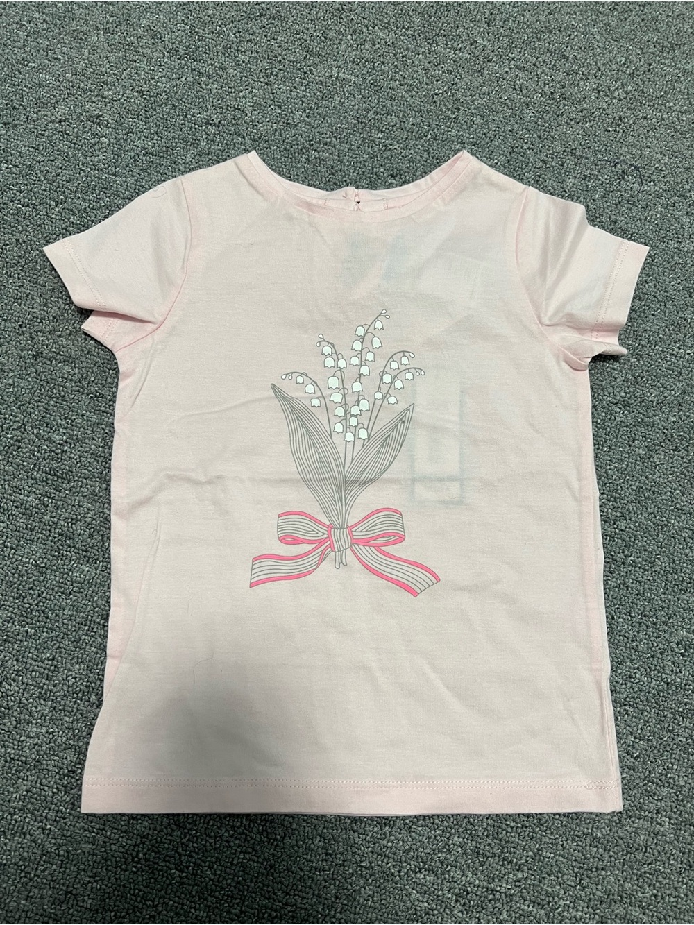 Jacadi Light Pink Floral Lily-of-the-Valley Tee with Bow